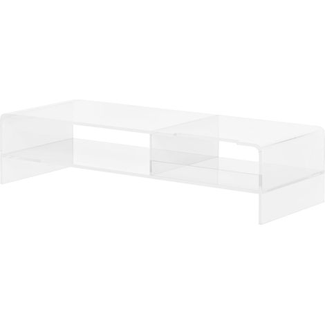Supporto Monitor PC 24” Max 2 Ripiani 50,8x19x12 cm in Acrilico Trasparente (1/5)