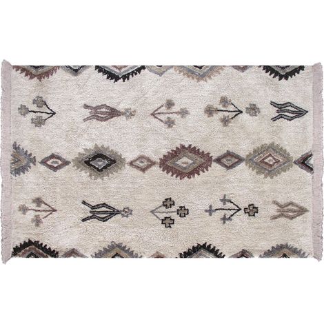 VIVARAISE - Tapis Dawlish en coton 100% - Motif berbère frangé - 160 x 230 cm (1/4)