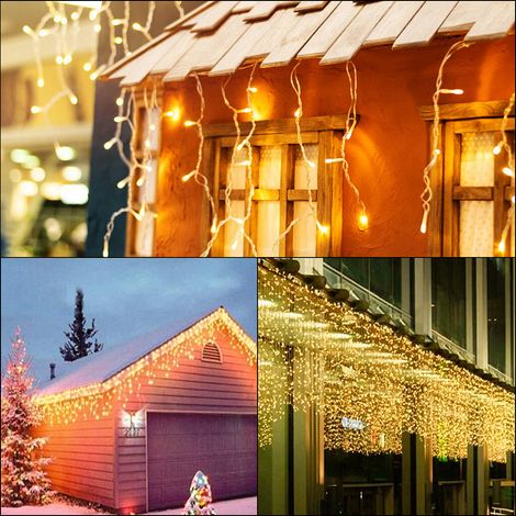 Randaco LED Eisregen Lichterkette warmweiß 600 LEDs 20m Weihnachten Lichtervorhang Beleuchtung Lichterkette Weihnachtsbaum (1/5)