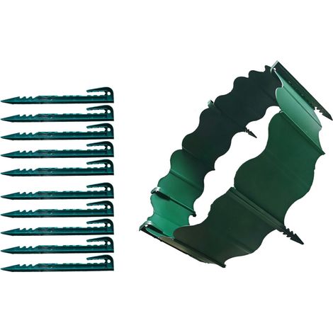 Barriera fissa da giardino, bordura in plastica per giardino - Verde