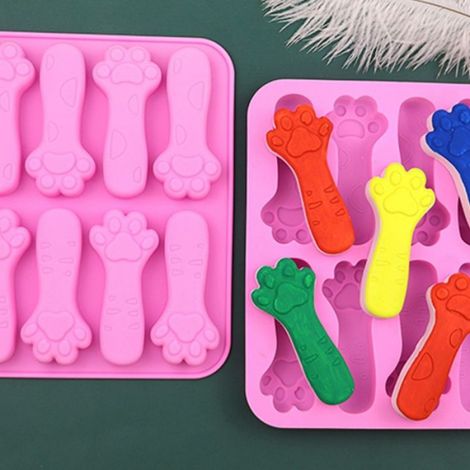 Moule en silicone pour gâteau - - 8 grilles - Griffes de chats - Rose - 18x15,2x1,6 cm - Réfrigérateur - Four (1/4)