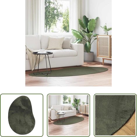 vidaXL Alfombra HUARTE Verde bosque 100 x 200 cm Poliéster (1/5)