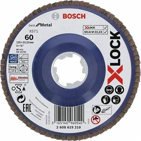 BOSCH  DISCO LAMINAS 125 X571 G40 X-LOCK TAMAÑO DEL GRANO 60