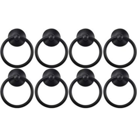 Set mit 8 Schrankgriffen im Retro-Stil – Schwarz, 4,454 cm, glänzende und strapazierfähige Oberfläche