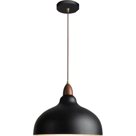 Luminaire suspendu moderne en fer de style japonais, plafonnier suspendu pour îlot de cuisine, salle à manger, bar, bureau, noir 24x20cm/9.4x7.9in