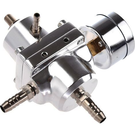 Convient pour 2 régulateurs de pression de carburant universels réglables pour automobiles avec manomètres, argent (1/3)