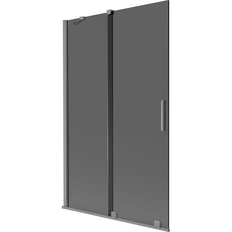 Mexen Velar mampara de baño corredera de 2 hojas 110 x 150 cm, grafito, metal pistola - 896-110-000-41-95 (1/2)