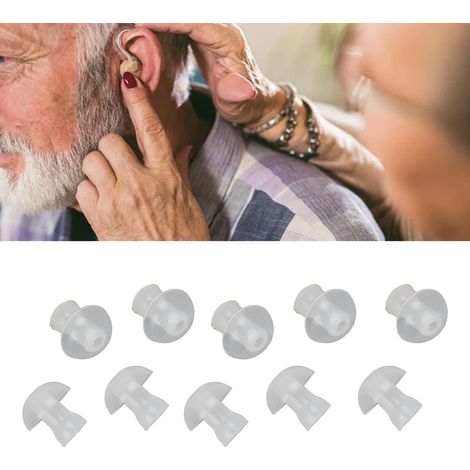 10 Pièces Dômes Universels Souples pour Aides Auditives, Embouts de Remplacement 14mm/0.56in pour Prothèses Auditives