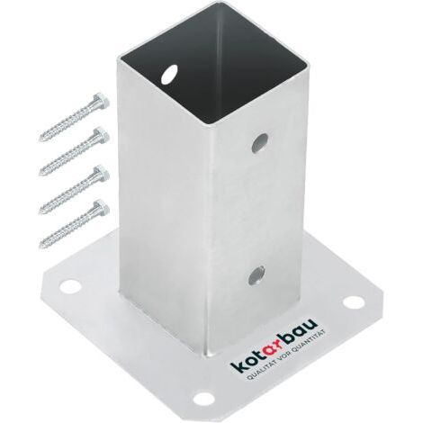Support poteau à visser 60 x 60 mm – Acier galvanisé à chaud – Fixation rapide – Pour structures bois extérieures-NANOTEH (1/5)