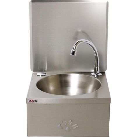 Lavabo Lave Mains Inox Commande au Genou - Basix (1/3)
