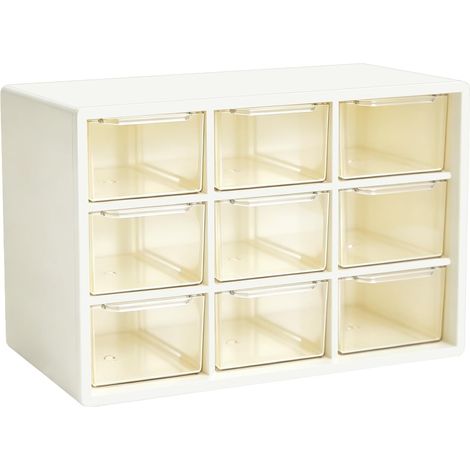 Petit Rangement 1 pièce Organisateur de Tiroir,9 compartiments, transparent (1/5)