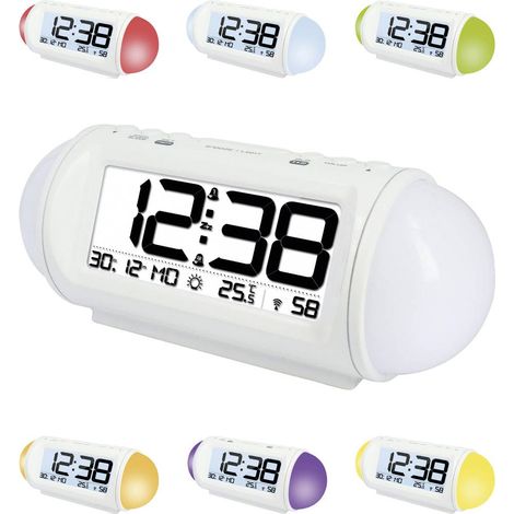 Orologio radiocontrollato con funzione Wake up Light (luce colorata) WT 499 (L x A x P) 185 x 75 x 75 mm (1/5)