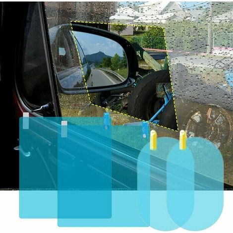 Auto-Rückspiegelfolie, HD-Seitenfenster-Schutzfolie, beschlagfrei, kratzfest, regenfest für Rückansicht und Seitenfenster – himmelblaue Auto-Klebefolie (1/5)