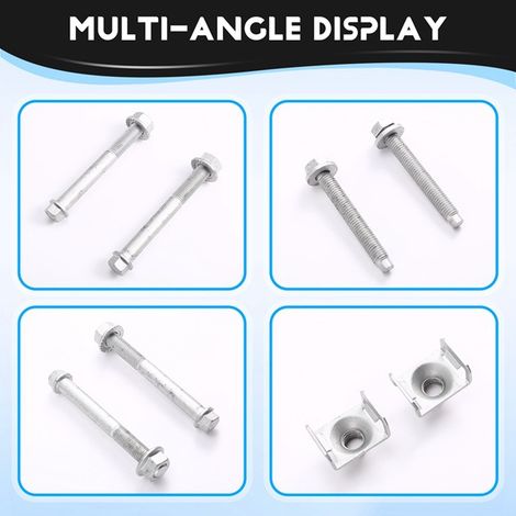 1 set, color: silver, material: metal, 13859, screw set for the front inner lower control arm.--DTEKGAZ
