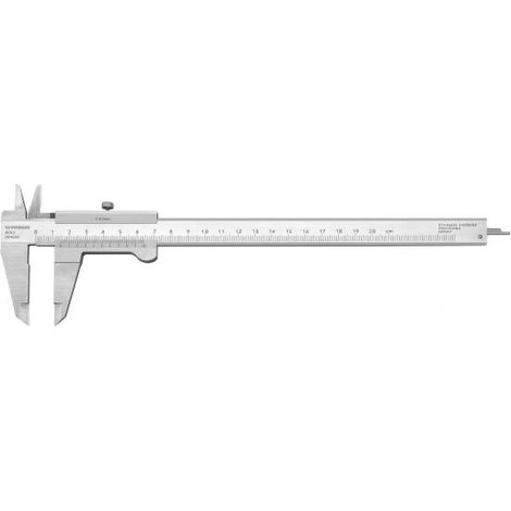 Facom – Pied à coulisse 1/50ème 200 mm – Précision 0,02 mm – Règle acier inox – Jauge de profondeur plate – Coffret avec certificat de conformité