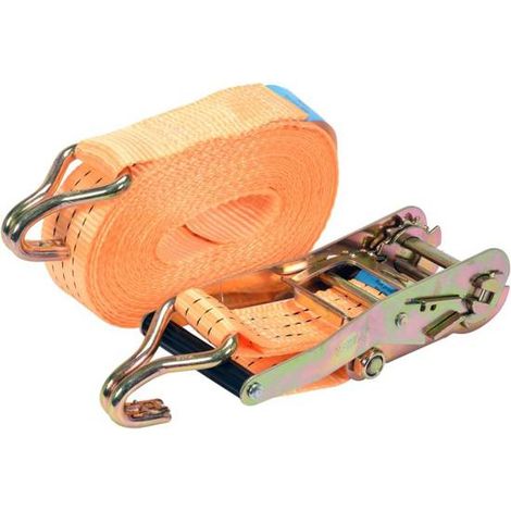 Yato 82408, correa de amarre, 1 cm x 5 cm, fuerza de sujeción 3000 daN, color naranja, hebilla de metal, 2 piezas.