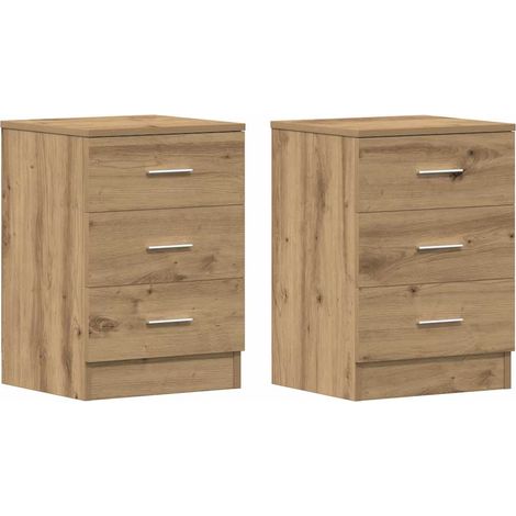 Maison Exclusive - Comodini 2 pz Rovere Artigianale 38x35x55 cm Legno Multistrato