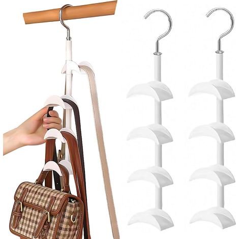 Crochet rotatif pour sacs 2 pièces, porte-sacs et vêtements, présentoir de rangement, porte-ceintures (1/5)