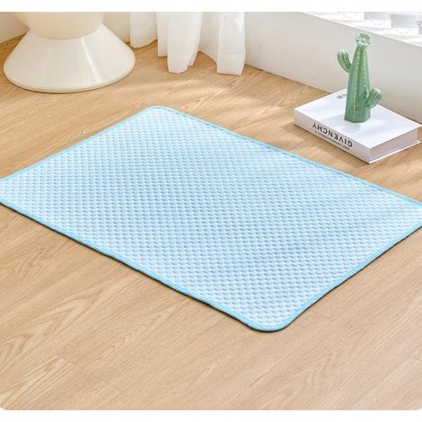 Alfombrilla de seda helada para mascotas，100x70cm，Alfombrilla refrescante para gatos de primavera y verano，Alfombrilla transpirable para dormir (1/5)