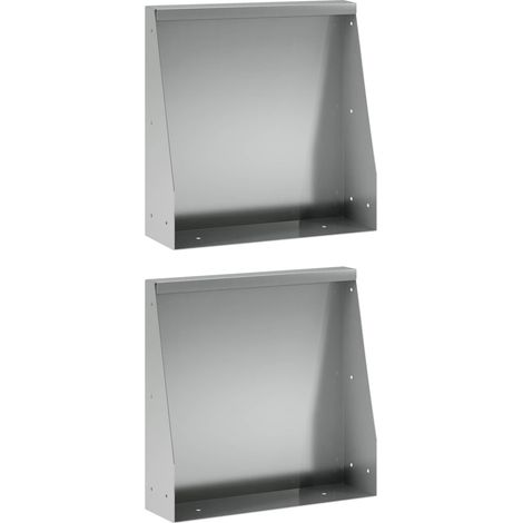 vidaXL Muro de Contención 2 uds. 40 x 12 x 30 cm Acero Galvanizado (1/2)