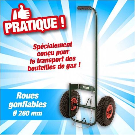 Chariot Porte Bouteille - Roues Gonflables - Pratique et Maniable - Ergonomique - D-Work