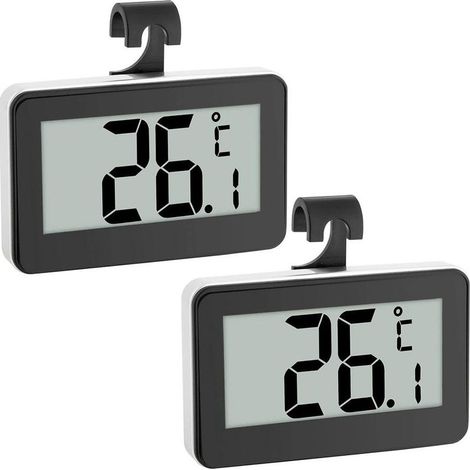 Thermomètres numériques étanches avec écran LCD haute lisibilité – Lot de 2, noir, idéal pour usage extérieur (1/5)