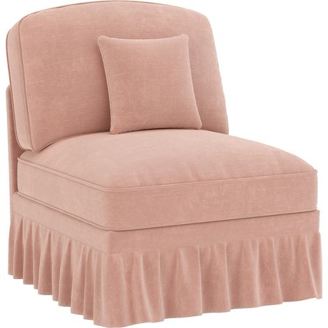 Sofá Windsor sin reposabrazos de chenilla rosa con 1 cojín HOMVRA (1/5)