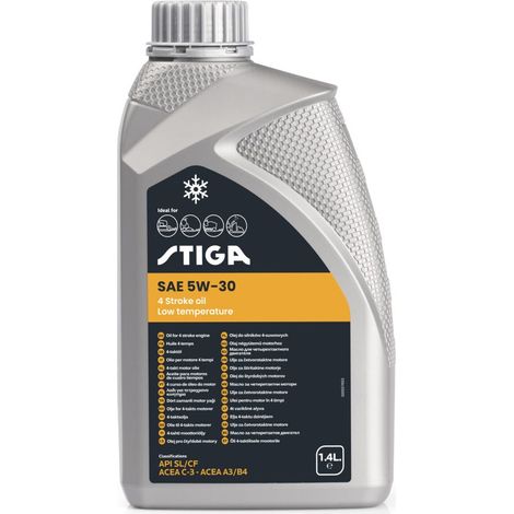 Huile moteur 5W30 1,4L – Performances entre -20° et +40° – Protection contre l'usure et la corrosion – Spécialement conçue pour moteurs STIGA