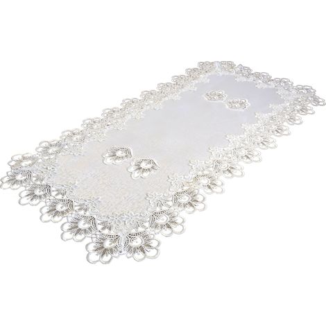 Runner da tavolo bianchi con pizzo 50/100