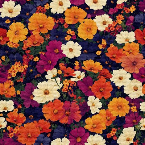 Outdoor dekostoffe oxford - Motiv Bunte Blumen DX18037 (1/5)