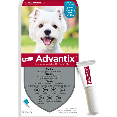 Antiparassitario Advantix Cani Elanco 10 4 kg 6 Pezzi (1/5)