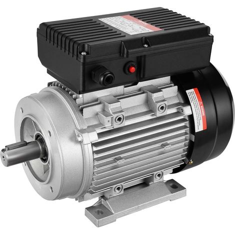 1,1 kW 2800 tr/min Moteur Électrique Monophasé pour Compresseur d'Air Rotation CW/CCW Arbre à Clavette 24 mm (1/5)