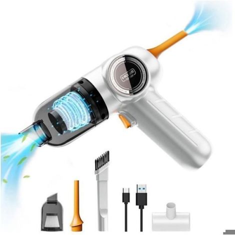 Aspirateur Portable - 9000 Pa - Sans Fil - 3 En 1 Aspiration Soufflage Gonflage - Pour Voiture Bureau Clavier - Filtre HEPA Lavable - 120 W (1/4)