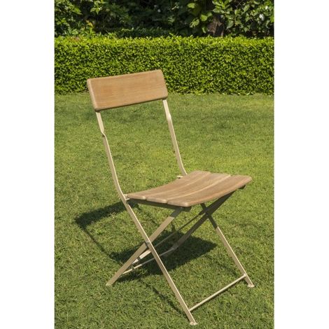 CHAISE PLIANTE EN ROBINIER CERUSE (1/2)
