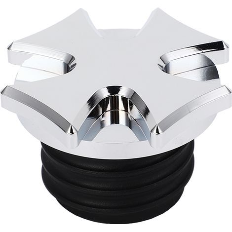 CNC-gefräster Tankdeckel aus Aluminium, belüfteter Tankdeckel, dekorativer Ersatzdeckel für Touring-Motorräder, silberfarben (1/5)