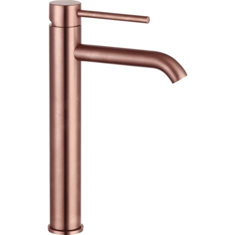 Grifo mezclador para lavabo de caño alto PAINI Ortence, bronce cobre