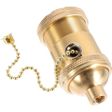 Douille E27 à Vis en Cuivre Doré, Support de Lampe Double Anneau Ampoule E27, Usage Mural et Maison, Finition Or, Décoratif, Simple et Élégant (1/5)