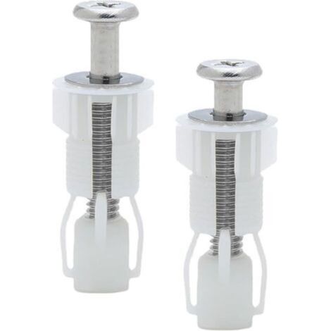 Fixation Abattant WC - Vis M6 Acier Inoxydable - Écrou Expansion Nylon - Pour Siège Toilette Standard - 2 Pièces (1/5)