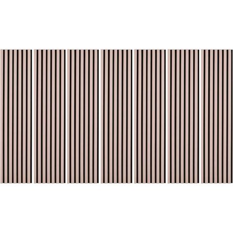 Decoon – Pack de 7 panneaux décoratifs muraux en MDF rose pastel – Tête de lit 120 x 30 cm – Finition feutrine noire – Isolation phonique (1/5)