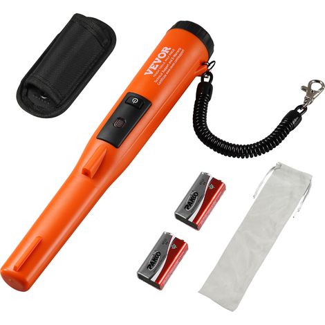 VEVOR Detecteur de Metaux Pinpointer IP68 Entierement Etanche Pointeur de Metaux Portable Profondeur de Detection 114 mm 3 Modes Sonde de Chasse au Tresor Pro avec Etui, Cordon pour Adultes Enfants