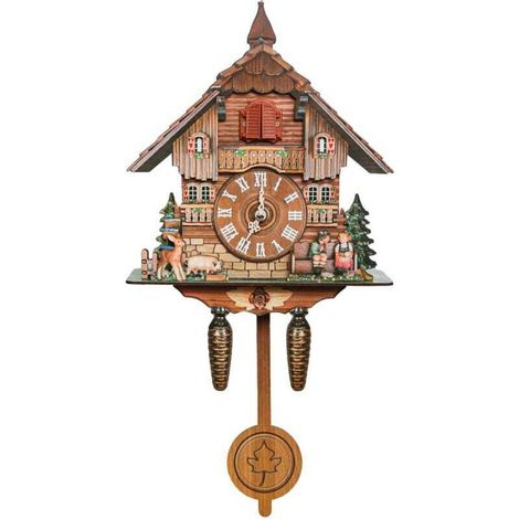 Horloge Murale À Coucou En Bois Style Forêt Européenne Avec Mode Nuit Et Oiseau Chanteur Ortviai (1/4)