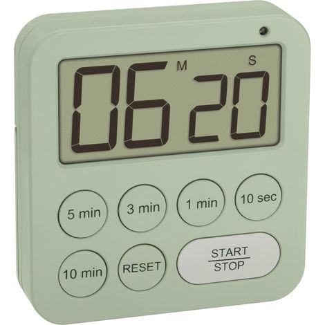 TFA-Dostmann 38.2056.04 - Temporizador digital y cronómetro, 3 niveles de volumen, entrada de tiempo rápida y sencilla