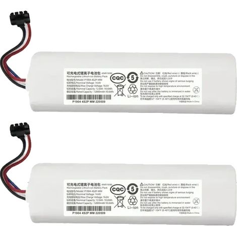 Batterie d'aspirateur robot, capacité 9800mAh, compatible avec les modèles Dreame, Batterie 9800mAh 2PCS (1/2)