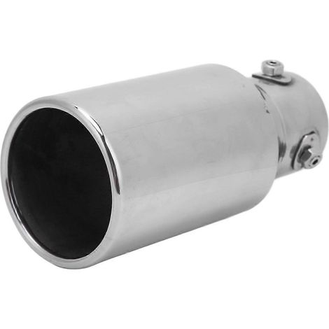 Sortie d'échappement auto 60x89mm acier inoxydable argent poli miroir universel pour voitures, embout rond élégant, pièce de rechange performance. (1/4)