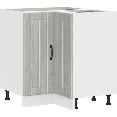 Mueble de cocina esquinero Lucca de 75,5 x 75,5 x 81,5 cm amplio y práctico espacio de almacenamiento madera de ingeniería gris 020050108 (1/5)