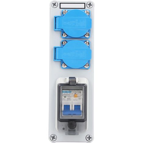 Distributeur d'alimentation mural 250 V 16 A avec disjoncteur différentiel (RCBO/RCD) à double usage pour la construction et disjoncteur de fuite à la terre 230 V 40 A (1/5)