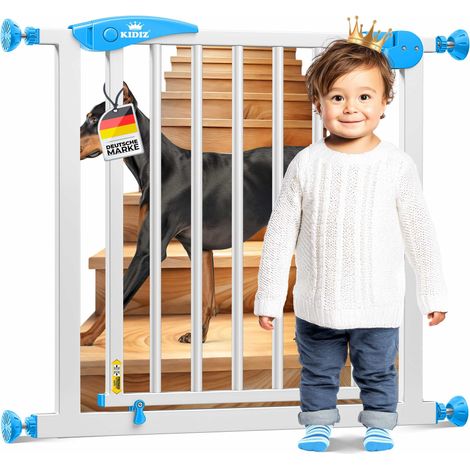 Kidiz® Türschutzgitter  Absperrgitter  Treppengitter  Kindergitter  Gitter Haustier  81 - 94 cm WEISS +7