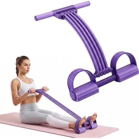 Bande Résistance Musculation 8 Tubes, Élastique Sport avec Pédale et Poignées Amovibles, Fitness Femme Maison, Accessoire Abdos Musculation (1/5)