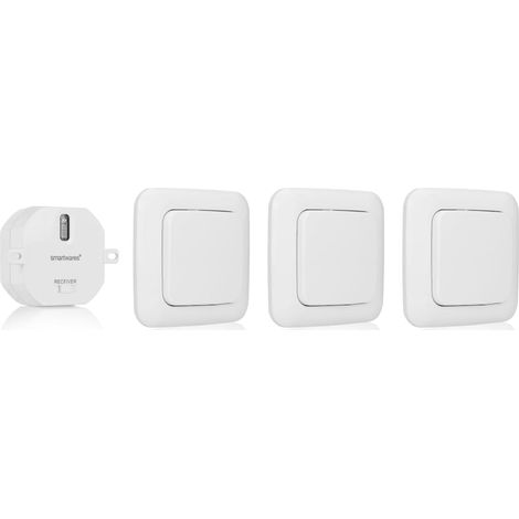 Set de interruptores de luz dormitorio 8x8x1,7 cm blanco Smartwares (1/4)