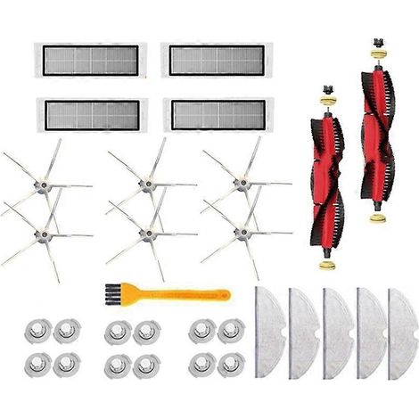 Lot de 30 accessoires pour aspirateur Xiaomi Roborock S5 Max S50 S6 : filtre HEPA lavable, brosse principale et brosses latérales. (1/2)